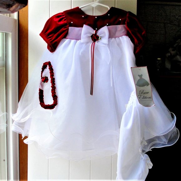Rare Editions Other - 2-Piece Christmas Dress with Hairband NWT